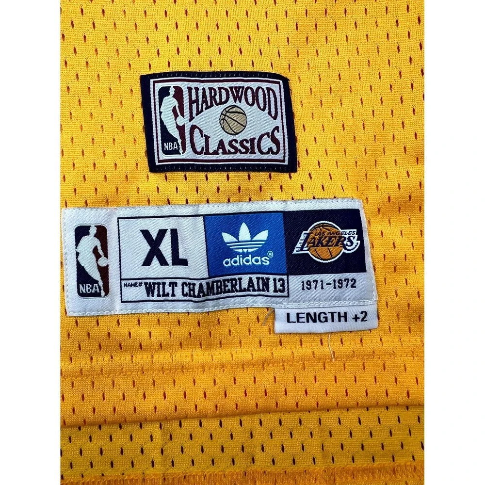 Adidas LA Lakers Basketball Wilt Chamberlain Big Dipper 13 Jersey Mens XL Yellow